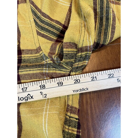 Sun Diego Shirt Mens Medium Yellow Plaid Flannel Long Sleeve Button Up‎ Casual - Picture 9 of 9